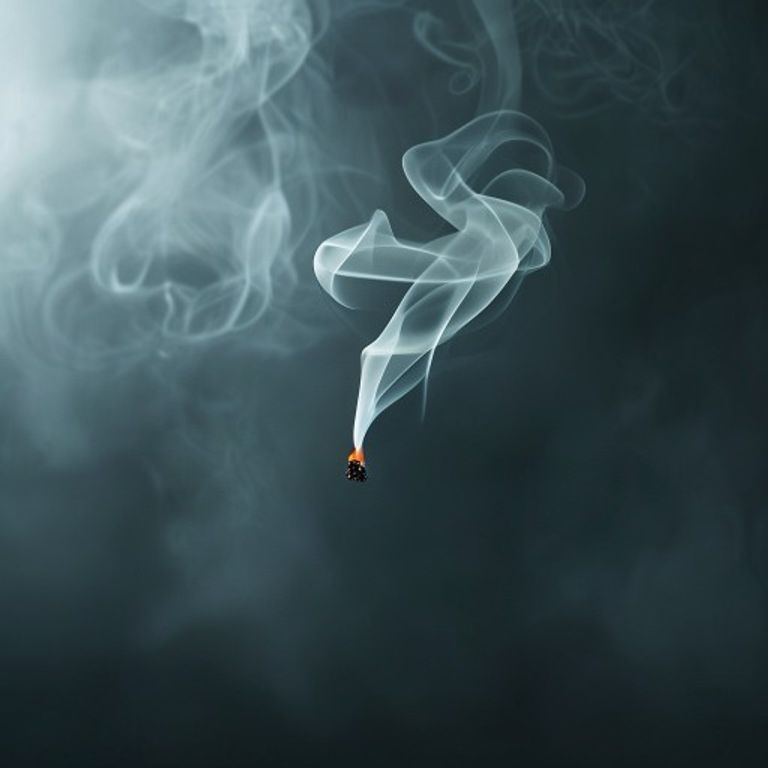 Cigarrillo encendido con la oración para desesperar